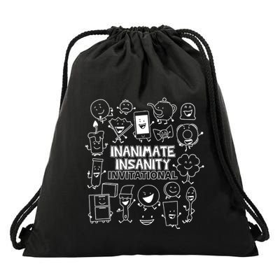 Creator Ink Inanimate Insanity Black And White Drawstring Bag