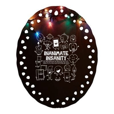 Creator Ink Inanimate Insanity Black And White Ceramic Oval Ornament