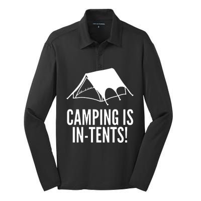 Camping Is In Tents Silk Touch Performance Long Sleeve Polo