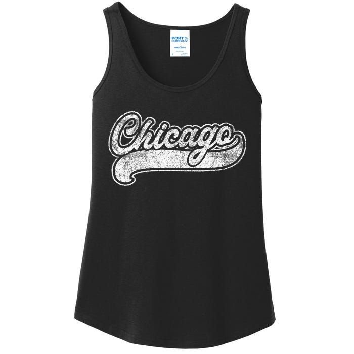 Chicago Illinois Il Retro Baseball Style Ladies Essential Tank