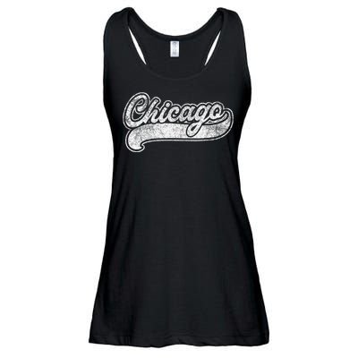 Chicago Illinois Il Retro Baseball Style Ladies Essential Flowy Tank