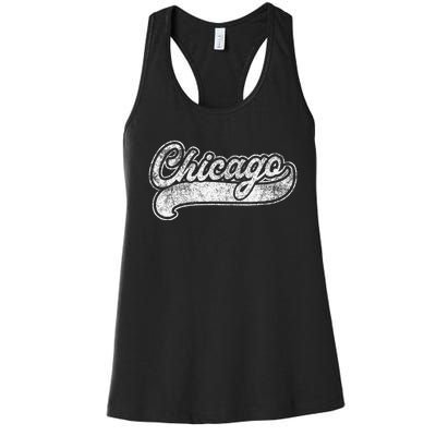 Chicago Illinois Il Retro Baseball Style Women's Racerback Tank