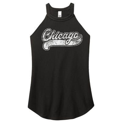 Chicago Illinois Il Retro Baseball Style Women's Perfect Tri Rocker Tank