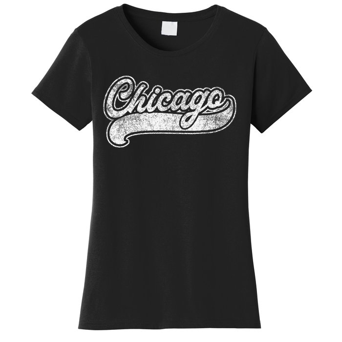 Chicago Illinois Il Retro Baseball Style Women's T-Shirt