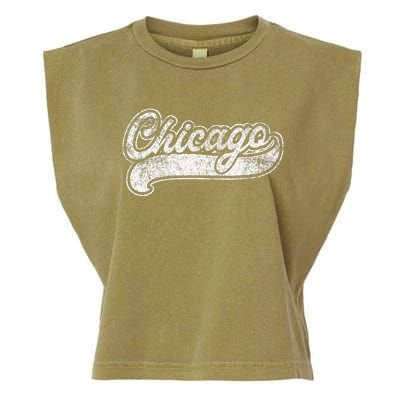 Chicago Illinois Il Retro Baseball Style Garment-Dyed Women's Muscle Tee