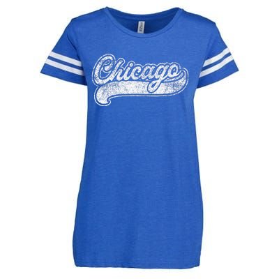 Chicago Illinois Il Retro Baseball Style Enza Ladies Jersey Football T-Shirt