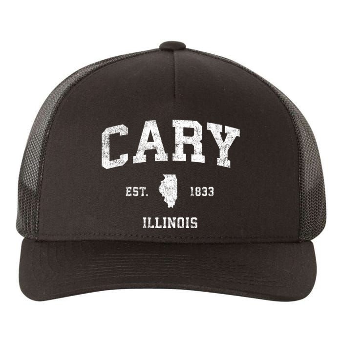 Cary Illinois Il Vintage Sports Yupoong Adult 5-Panel Trucker Hat