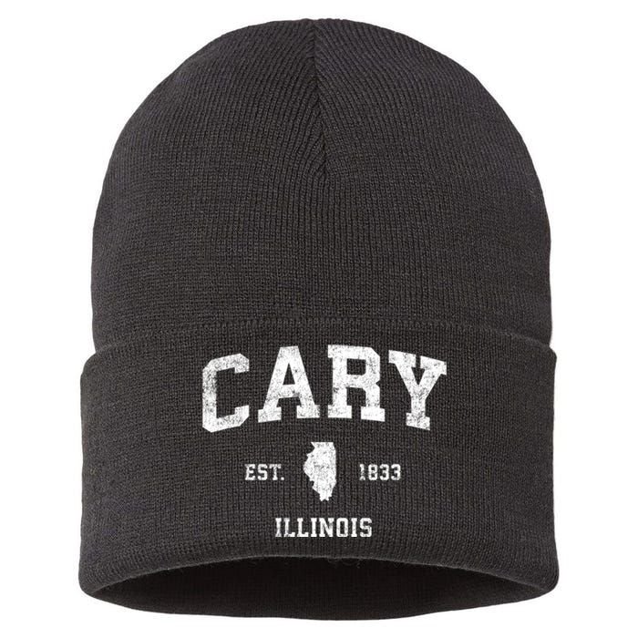 Cary Illinois Il Vintage Sports Sustainable Knit Beanie