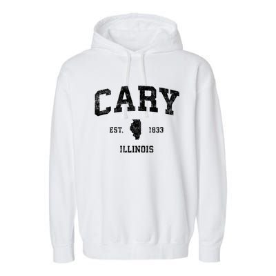 Cary Illinois Il Vintage Sports Garment-Dyed Fleece Hoodie