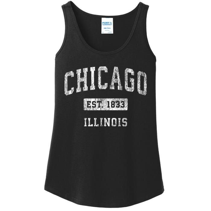 Chicago Illinois Il Vintage Athletic Sports Design Ladies Essential Tank