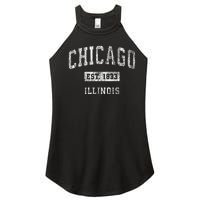 Chicago Illinois Il Vintage Athletic Sports Design Women's Perfect Tri Rocker Tank