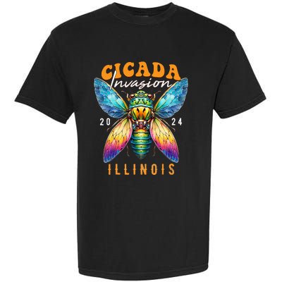 Cicada Invasion Illinois 2024 Insect Broods Xix And Xiii Garment-Dyed Heavyweight T-Shirt