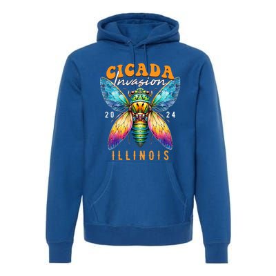 Cicada Invasion Illinois 2024 Insect Broods Xix And Xiii Premium Hoodie