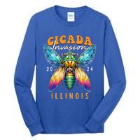 Cicada Invasion Illinois 2024 Insect Broods Xix And Xiii Tall Long Sleeve T-Shirt