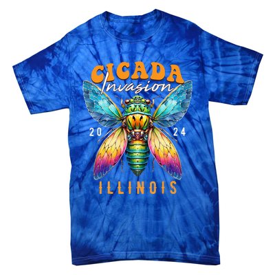 Cicada Invasion Illinois 2024 Insect Broods Xix And Xiii Tie-Dye T-Shirt