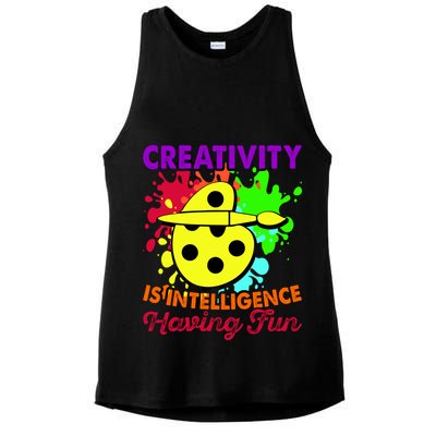 Creativity Is Intelligence Having Fun Ladies PosiCharge Tri-Blend Wicking Tank