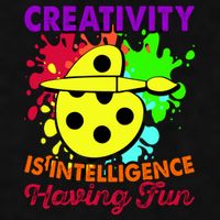 Creativity Is Intelligence Having Fun Ladies PosiCharge Tri-Blend Wicking Tank