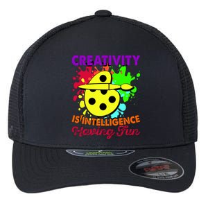 Creativity Is Intelligence Having Fun Flexfit Unipanel Trucker Cap