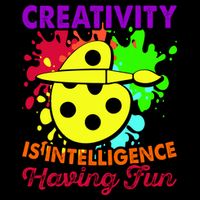 Creativity Is Intelligence Having Fun 7-Panel Snapback Hat