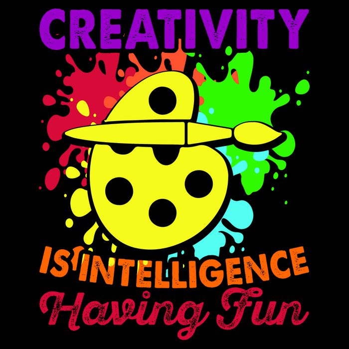 Creativity Is Intelligence Having Fun 7-Panel Snapback Hat