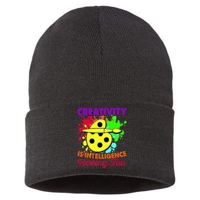 Creativity Is Intelligence Having Fun Sustainable Knit Beanie