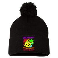 Creativity Is Intelligence Having Fun Pom Pom 12in Knit Beanie