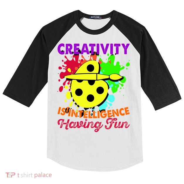 Creativity Is Intelligence Having Fun Kids Colorblock Raglan Jersey