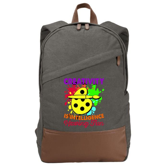 Creativity Is Intelligence Having Fun Cotton Canvas Backpack