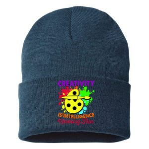 Creativity Is Intelligence Having Fun Sustainable Knit Beanie