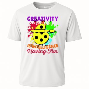 Creativity Is Intelligence Having Fun Cooling Performance Crew T-Shirt