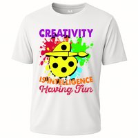 Creativity Is Intelligence Having Fun Cooling Performance Crew T-Shirt