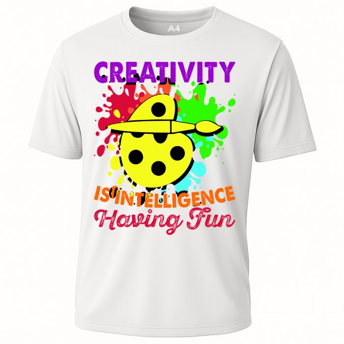 Creativity Is Intelligence Having Fun Cooling Performance Crew T-Shirt