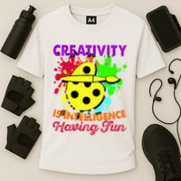 Creativity Is Intelligence Having Fun Cooling Performance Crew T-Shirt