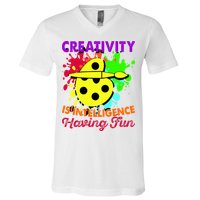 Creativity Is Intelligence Having Fun V-Neck T-Shirt