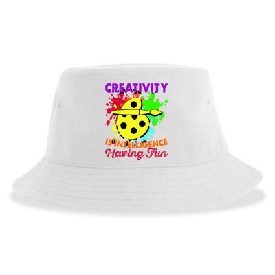 Creativity Is Intelligence Having Fun Sustainable Bucket Hat