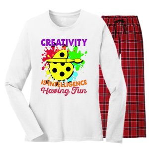 Creativity Is Intelligence Having Fun Women's Long Sleeve Flannel Pajama Set 