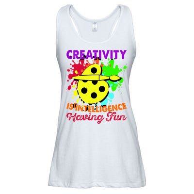 Creativity Is Intelligence Having Fun Ladies Essential Flowy Tank