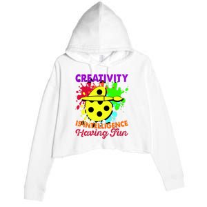 Creativity Is Intelligence Having Fun Crop Fleece Hoodie