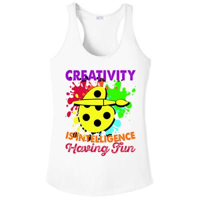 Creativity Is Intelligence Having Fun Ladies PosiCharge Competitor Racerback Tank
