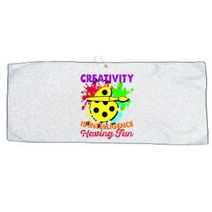 Creativity Is Intelligence Having Fun Large Microfiber Waffle Golf Towel