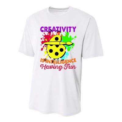 Creativity Is Intelligence Having Fun Youth Performance Sprint T-Shirt