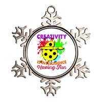 Creativity Is Intelligence Having Fun Metallic Star Ornament