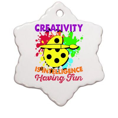 Creativity Is Intelligence Having Fun Ceramic Star Ornament