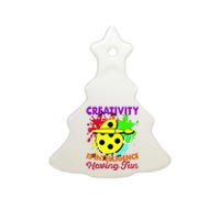 Creativity Is Intelligence Having Fun Ceramic Tree Ornament