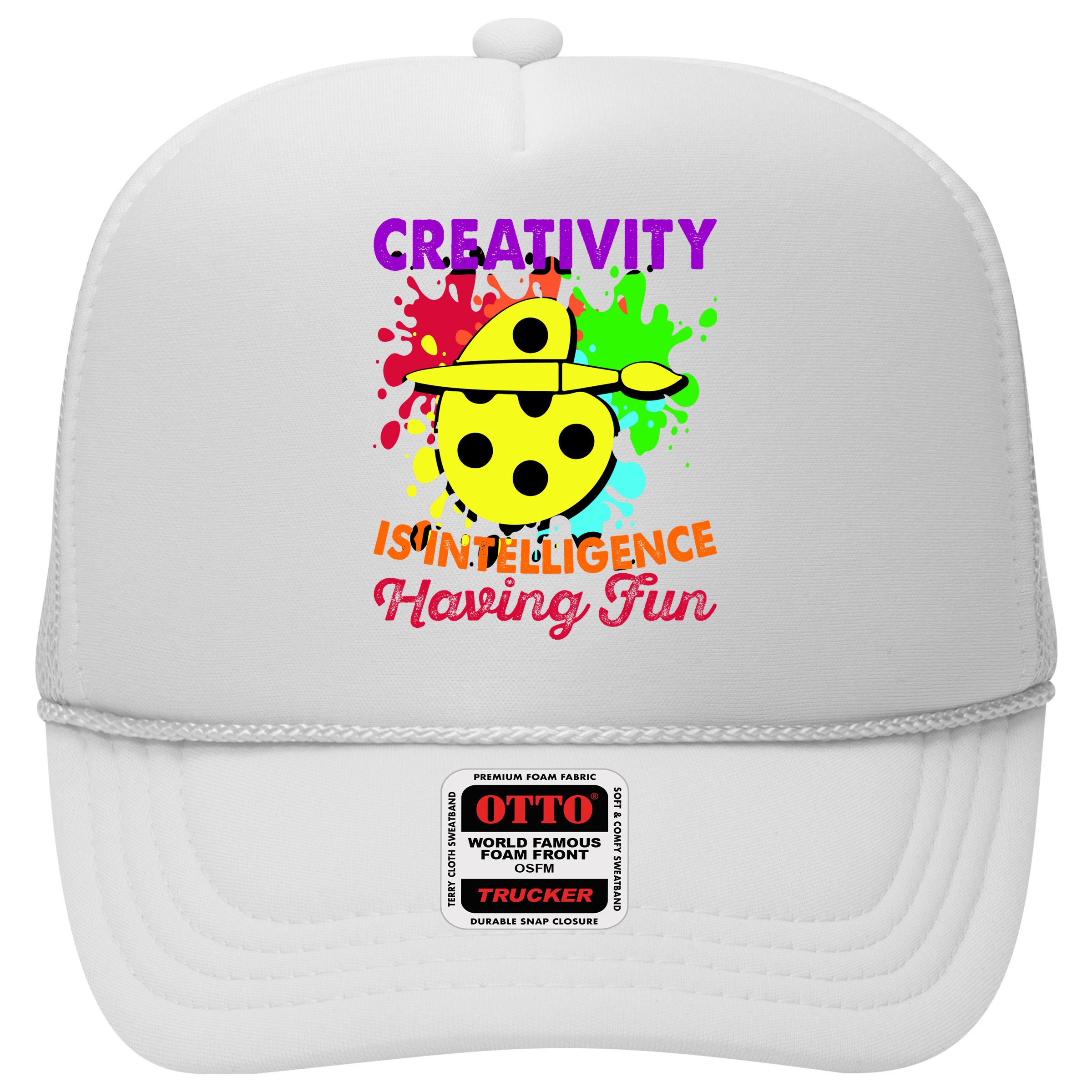 Creativity Is Intelligence Having Fun Trucker Hat