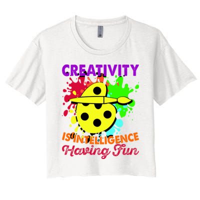 Creativity Is Intelligence Having Fun Crop Top