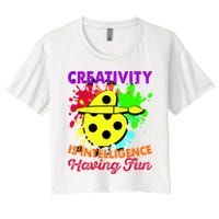 Creativity Is Intelligence Having Fun Crop Top