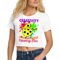 Creativity Is Intelligence Having Fun Crop Top