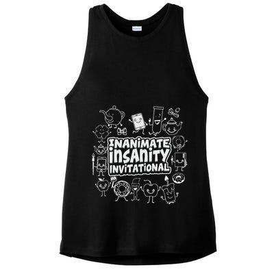 Creator Ink Inanimate Insanity Black And White Ladies PosiCharge Tri-Blend Wicking Tank