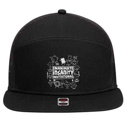 Creator Ink Inanimate Insanity Black And White 7 Panel Mesh Trucker Snapback Hat